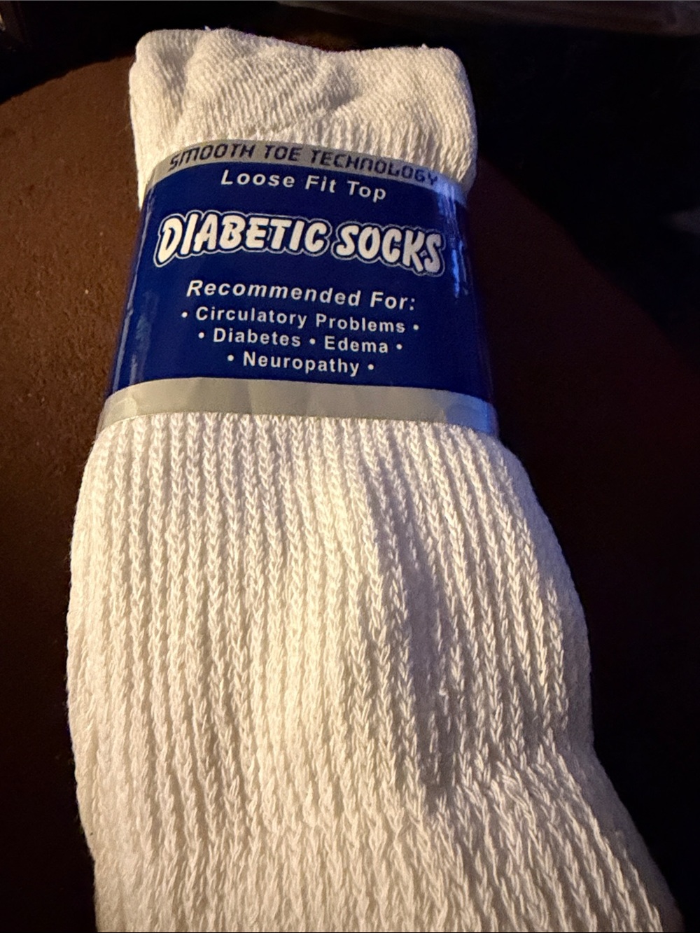 Diabetic Socks Loose Fit Top - White